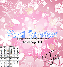 小清新矢量花紋Photoshop筆刷素材