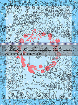 漂亮的手繪枝條花紋藝術(shù)PS筆刷下載