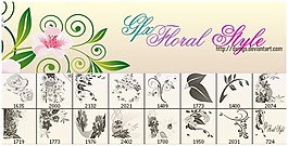 漂亮的高品質(zhì)矢量藝術(shù)花紋圖案PS筆刷素材