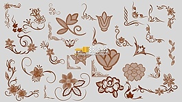 花卉裝飾設(shè)計(jì)印花圖案PS筆刷素材