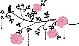 矢量玫瑰花圖案photoshop筆刷素材