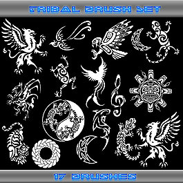 特色民族版刻圖騰photoshop筆刷素材