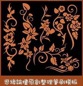 漂亮的植物花纹藤蔓PS笔刷下载