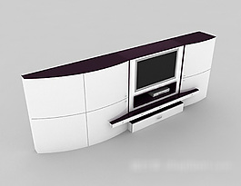 掛壁式超薄電視機3d模型下載