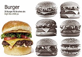 20種高清漢堡包食物素材Photoshop快餐筆刷