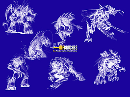 恐怖怪物圖形、怪獸、魔獸Photoshop筆刷下載
