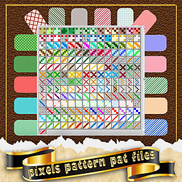 七彩復古像素化Photoshop填充圖案底紋素材 Patterns 下載  #.2