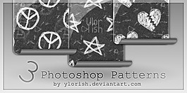 簡單手繪五角星、愛心符號Photoshop填充圖案底紋素材.pat 下載