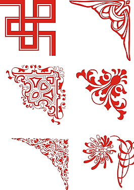 古典花紋邊角圖片