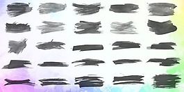 25種油漆刷子筆觸效果Photoshop筆刷下載