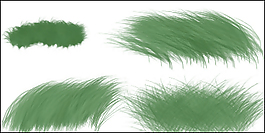 细腻的青草CG笔触Photoshop笔刷素材下载