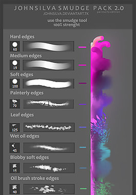 涂抹艺术CG画笔包Photoshop笔刷