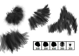 5种羽毛效果笔刷