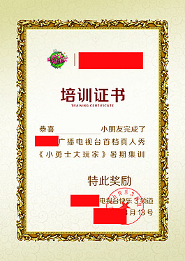 培訓(xùn)證書(shū)
