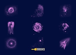 9種深空星云圖案、星際宇宙背景PS筆刷下載