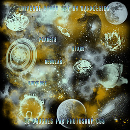 宇宙星空、星球、月球Photoshop筆刷