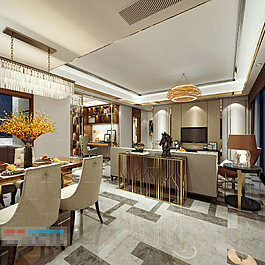 現(xiàn)代餐廳模型