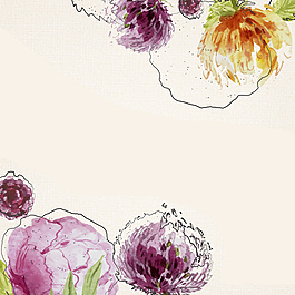 手繪花朵文藝背景圖