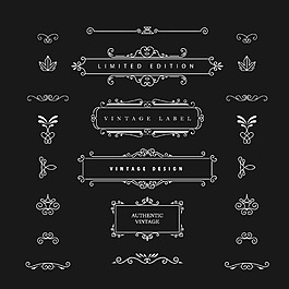 精美線性花紋邊框設(shè)計矢量素材