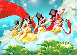 PSD花叢舞蹈海報(bào)模板素材下載