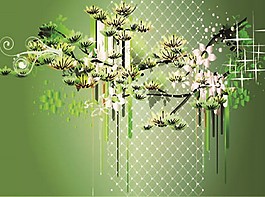 綠色花背景