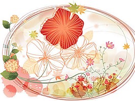 復(fù)古花紋背景圖