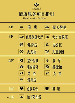 酒店設(shè)施指引圖 全部可編輯