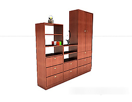 現(xiàn)代木質(zhì)柜子3d模型下載