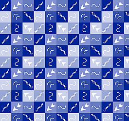 具有抽象形狀的藍(lán)色正方形圖案