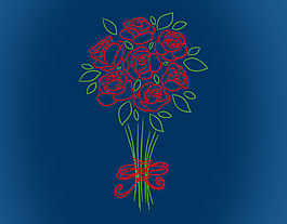矢量玫瑰花束