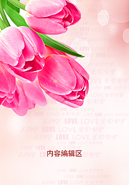 精美花兒背景展架模板設計畫面素材