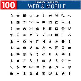 時(shí)尚黑色圖標(biāo)設(shè)計(jì)矢量素材
