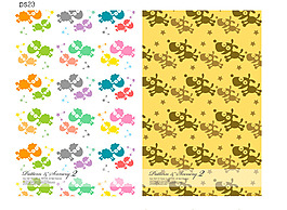 2格卡通連續圖案矢量圖