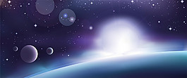 璀璨宇宙星球光點(diǎn)背景banner圖片