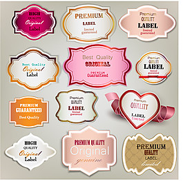 精美粉色標簽矢量素材