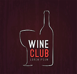 葡萄酒俱樂部海報矢量素材