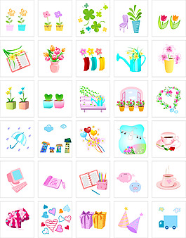 網(wǎng)頁圖標(biāo) UI ICON 唯美插畫 卡通