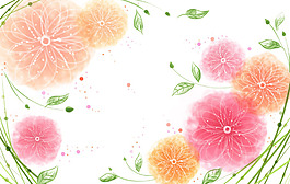 韩式小清新手绘花卉高清背景图