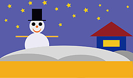 星空下的雪人