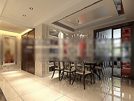 現(xiàn)代餐廳3d模型下載