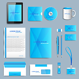 藍色幾何VI模版