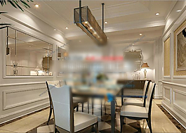 歐式餐廳3d模型下載