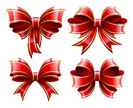 紅色蝴蝶結(jié)矢量素材