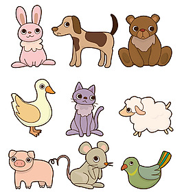 卡通動物矢量素材