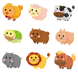卡通動物矢量素材