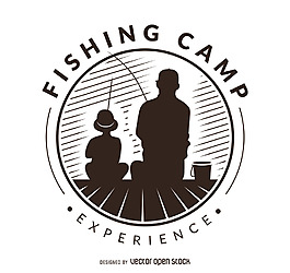 矢量高清的釣魚徽章LOGO