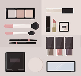 扁平化妝品元素