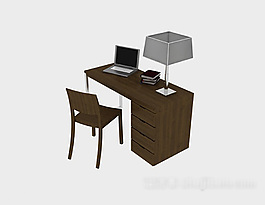 休閑簡約桌椅組合3d模型下載