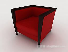 現(xiàn)代紅色方形單人沙發(fā)3d模型下載