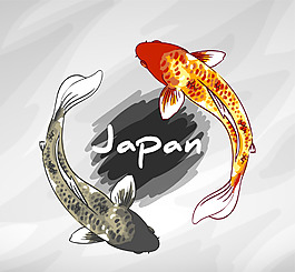 日本水彩魚類背景